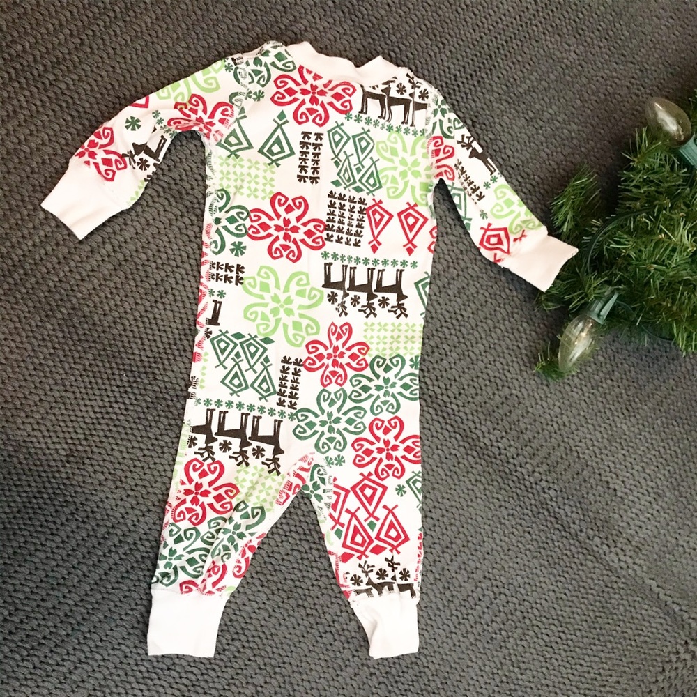 Hanna Andersson Geometric Deer Floral Pajamas - Picture 4 of 5